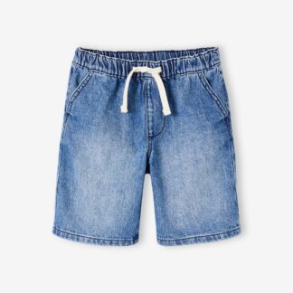 Easy-to-Slip-On Denim Bermuda Shorts for Boys stone
