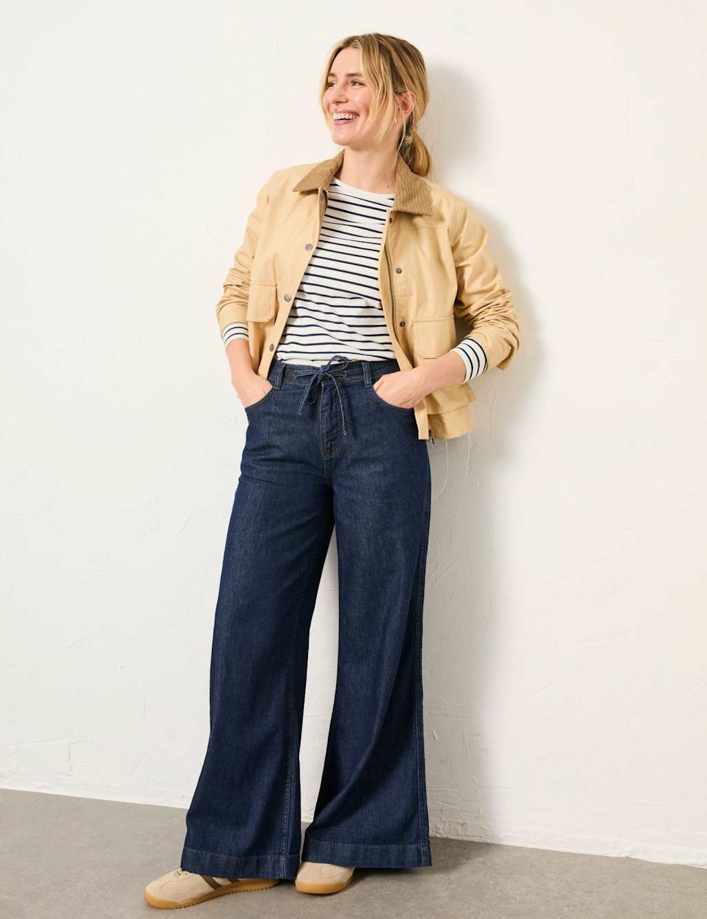 FatFace Mid Rise Wide Leg Jeans Denim