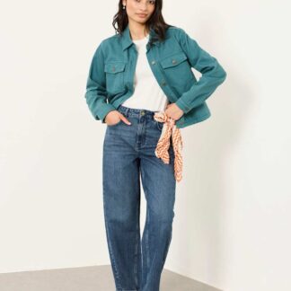 FatFace Pure Cotton Denim Jacket Teal