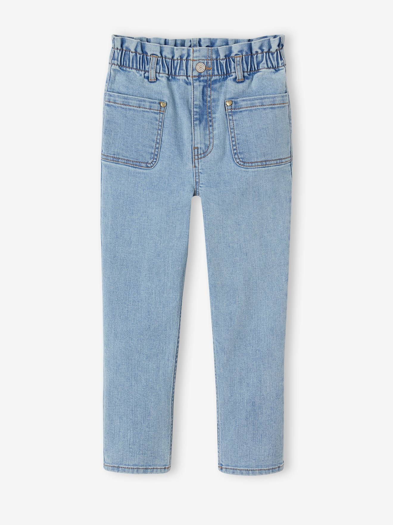 Indestructible Paperbag-Style Jeans for Girls double stone