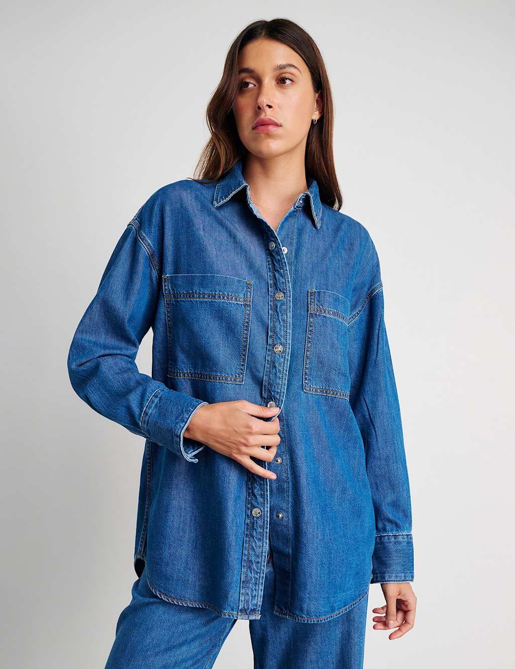 Jag Cotton Rich Denim Shirt Denim