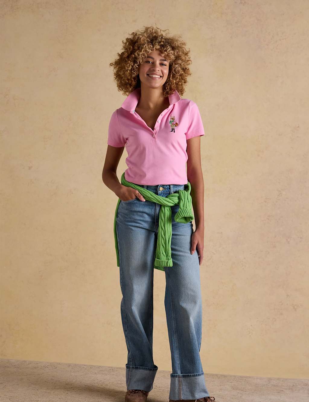 Joules Relaxed High Waist Cuffed Jeans Blue