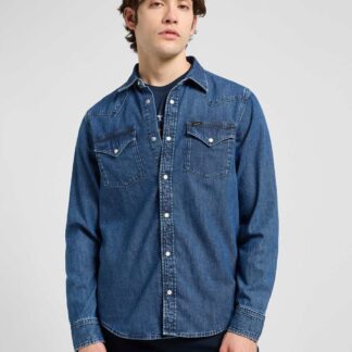 Lee Regular Fit Western Denim Shirt Blue Denim
