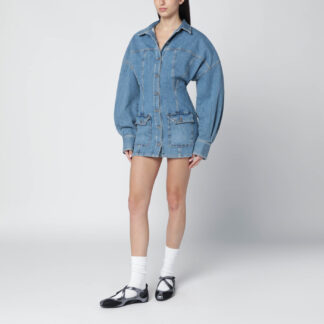 Light blue denim mini dress