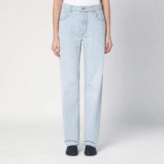 Light blue jeans with Intrecciato patch