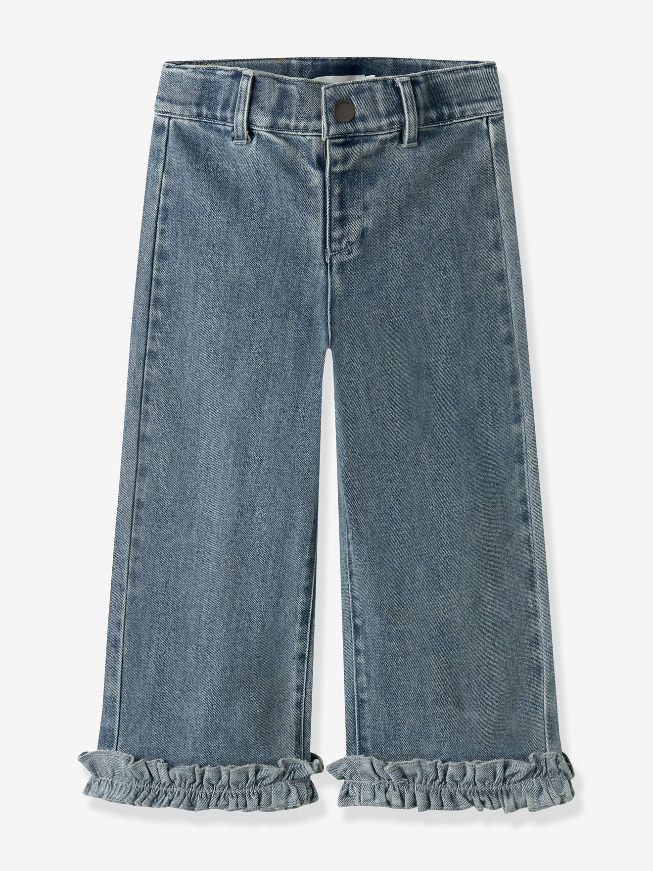 Lil' Atelier MINI girls' wide-leg jeans bleached denim