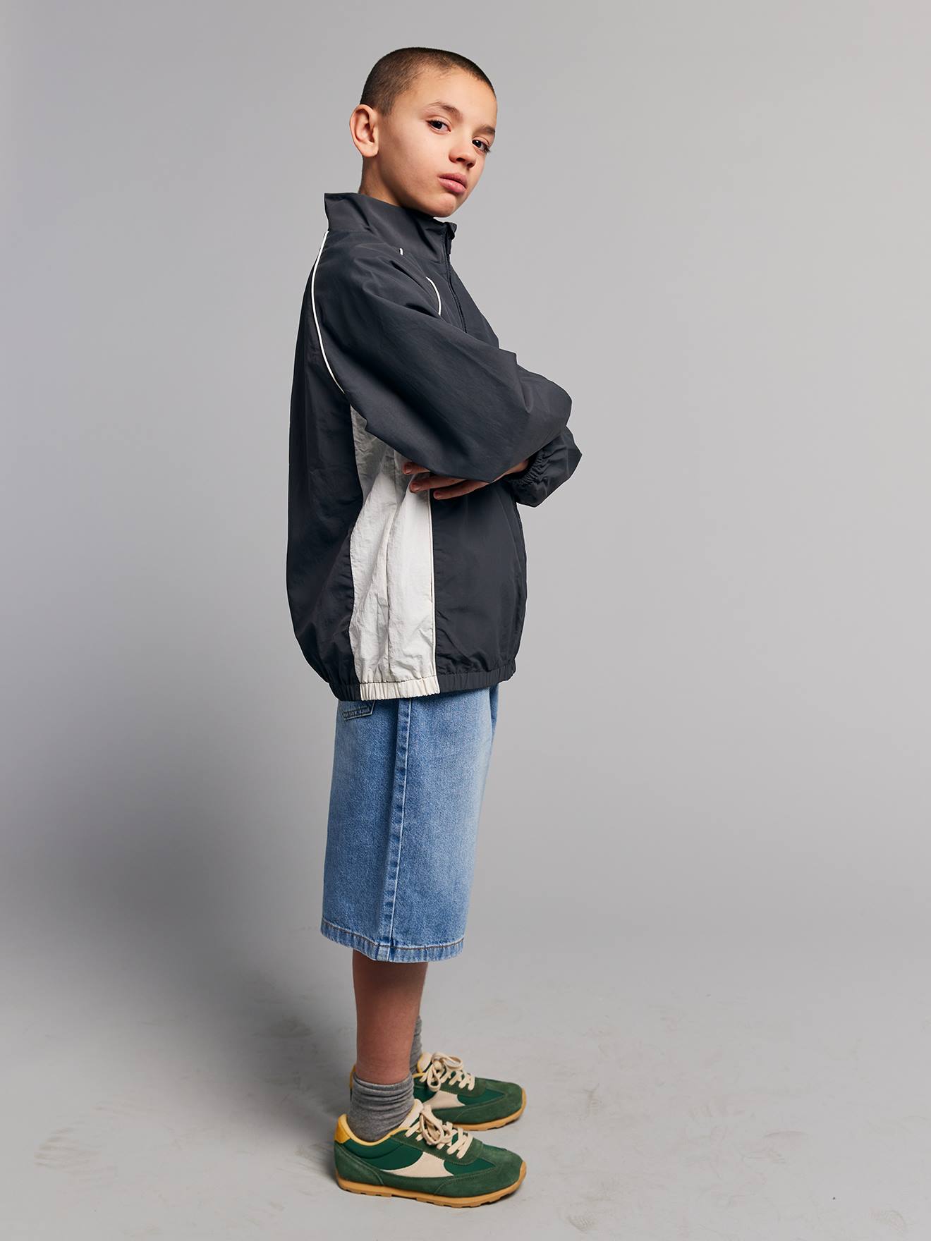 Long denim bermuda shorts double stone