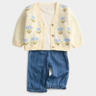 M&S 3 Piece Cotton Rich Outfit (0-6 Yrs) Multi