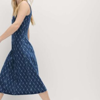 M&S Denim Jacquard Midi Column Dress Denim