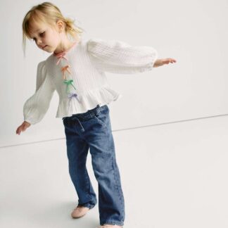 M&S Denim Wide Leg Elasticated Waist Jeans (2-8 Yrs) Dark Denim