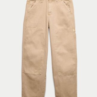 M&S Pure Cotton Denim Baggy Fit Jeans (6-16 Yrs) Stone