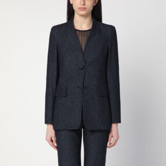 Midnight blue jacket in cotton denim effect