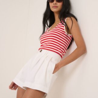 Nobody's Child Cotton Rich Denim High Waisted Shorts Cream