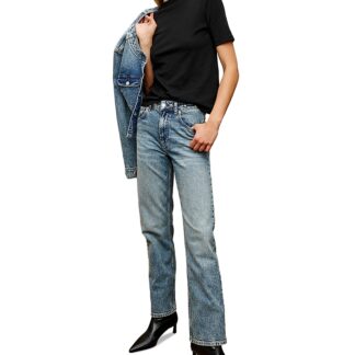 Rails Topanga High Rise Studded Waist Straight Jeans in Desert Sky