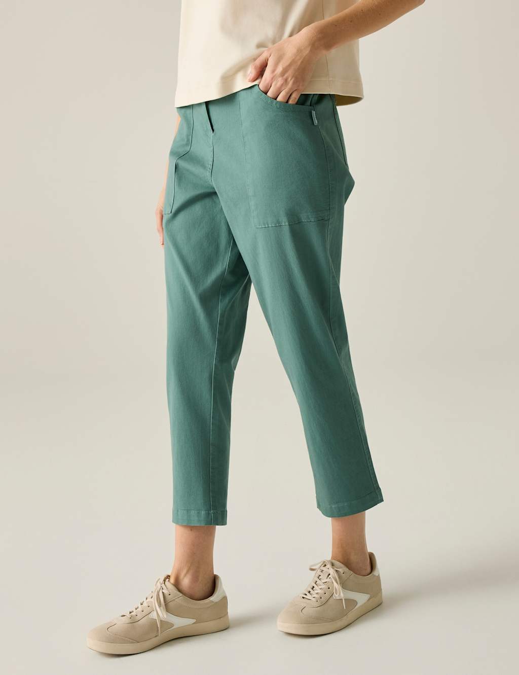 Regatta Shorebella Cotton Blend Straight Leg Joggers Green Mix