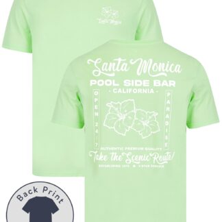 T-Shirts Pool Bar Motif Cotton Jersey T-Shirt in Patina Green - South Shore / L - Tokyo Laundry