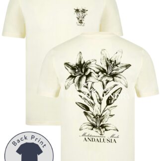 T-Shirts Talmai Vintage Retro Reverse Graphic Print Cotton Jersey T-Shirt in Pristine Cream / S - Tokyo Laundry