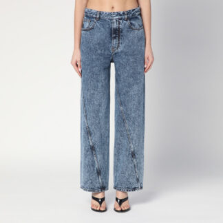 Twisted stonewashed denim jeans