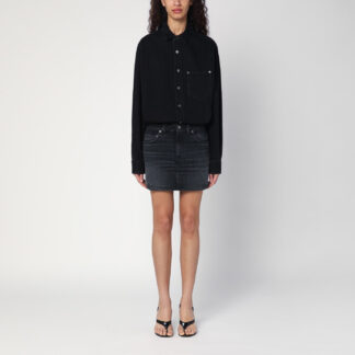 Washed black Tamu mini dress in denim