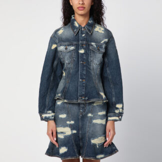 Washed denim jacket with worn details