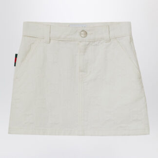 White denim GG jacquard skirt