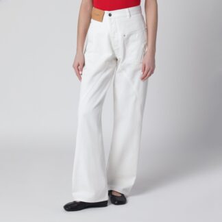 White twisted denim jeans