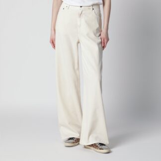 White wide-leg denim trousers