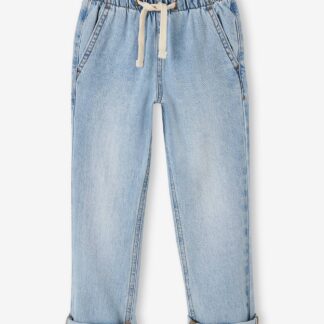 Wide Easy to Slip On Jeans for Boys bleached denim