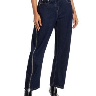 3.1 Phillip Lim High Rise Ankle Barrel Jeans in Dark Indigo
