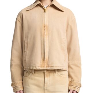 7 For All Mankind Denim Workwear Cropped Jacket in Sandune