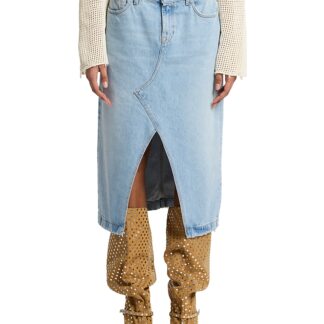 7 For All Mankind Double Waisted Denim Skirt