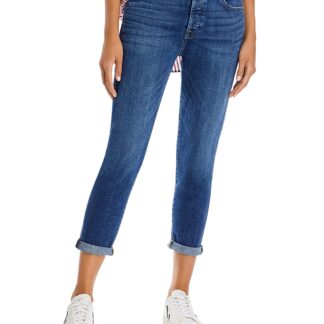 7 For All Mankind Josefina High Rise Cropped Boyfriend Jeans in Broken Twill Vanity