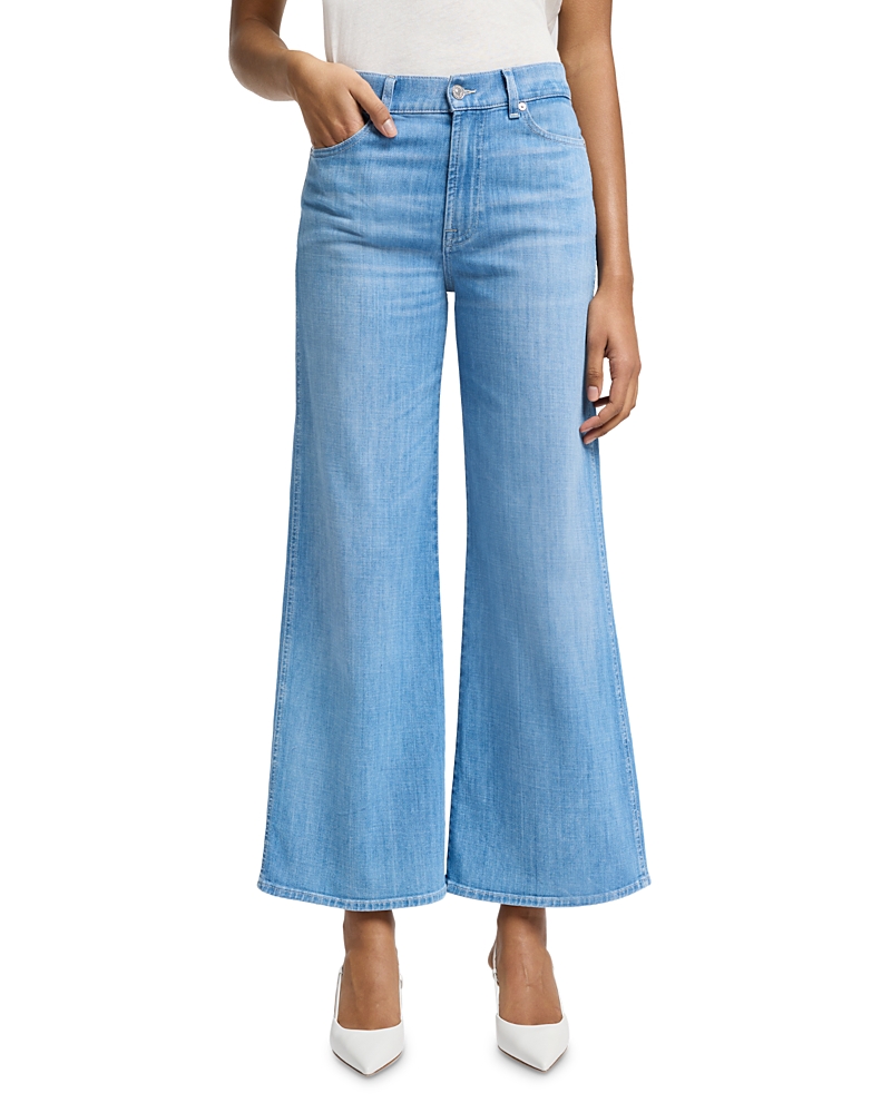 7 For All Mankind Lotta Cropped High Rise Wide Leg Jeans in Charleston