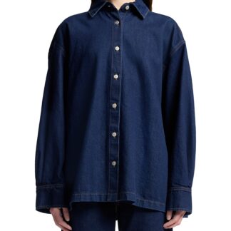 7 For All Mankind Oversized Fit Pleated Overshirt