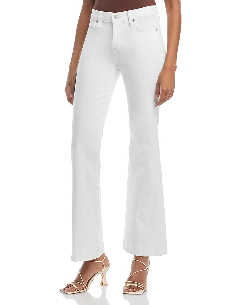 7 For All Mankind Slim Illusion Dojo High Rise Wide Leg Jeans in Luxe White