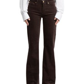 7 For All Mankind Twisted Dojo Tailorless Flare Leg Pants in Corduroy Coffee