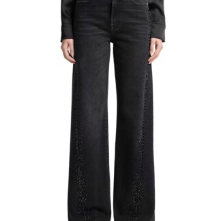 7 For All Mankind Twisted Lotta Embellished Flare Leg Jeans in Bottomline