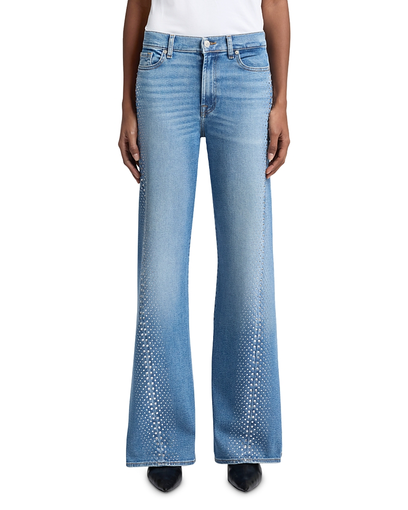 7 For All Mankind Twisted Lotta Embellished Flare Leg Jeans in Love Soul