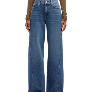 7 For All Mankind Twisted Lotta High Rise Wide Leg Jeans in Street Wise Wit