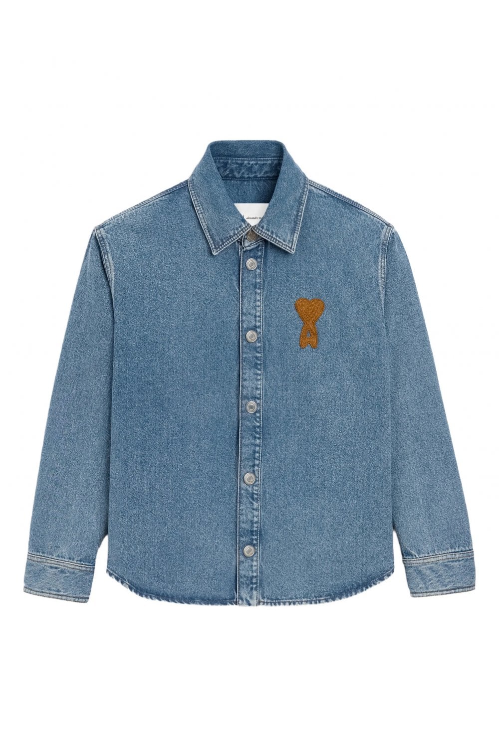 AMI PARIS KNITTED ADC DENIM SHIRT Size: XL, colour: BLUE