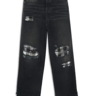 AMIRI FLANNEL REPAIR BAGGY JEAN Size: 34, colour: BLACK