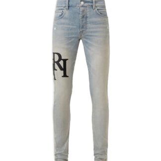 AMIRI STAGGERED LOGO SKINNY JEAN Size: 38-35, colour: BLUE