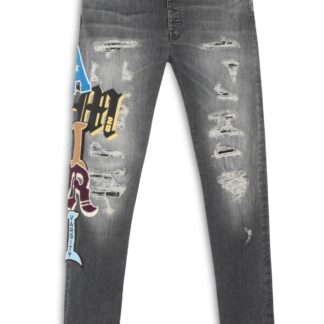 AMIRI VARSITY PATCH SKINNY JEAN Size: 34, colour: BLACK