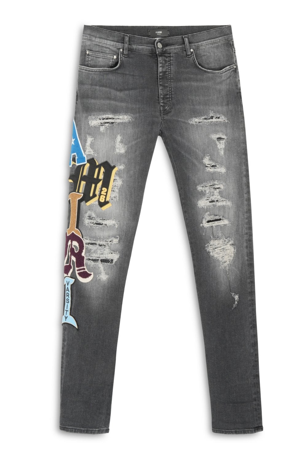 AMIRI VARSITY PATCH SKINNY JEAN Size: 34, colour: BLACK