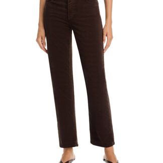 Ag Brinley Mid Rise Straight Corduroy Jeans in Rich Umber