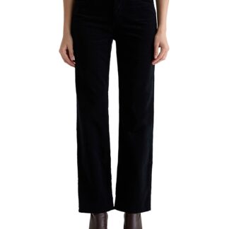 Ag Brinley Mid Rise Straight Corduroy Jeans in Super Black