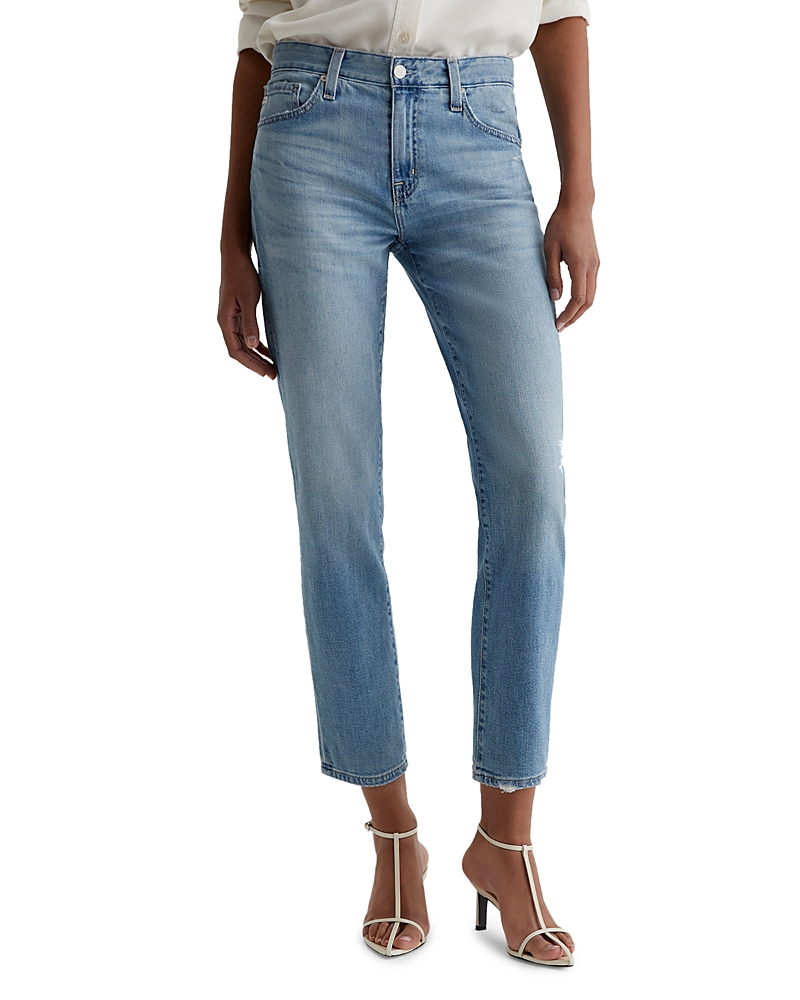 Ag Ex Boyfriend Mid Rise Straight Leg Jeans in Aries Destructed