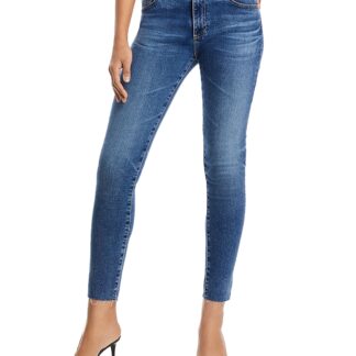Ag Farrah High Rise Raw Hem Ankle Skinny Jeans in 12 Years Fluid