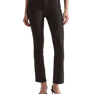 Ag Mari Coated Mid Rise Slim Jeans in Super Black