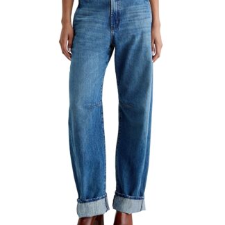 Ag Mercer High Rise Cuffed Barrel Jeans in Nouveau